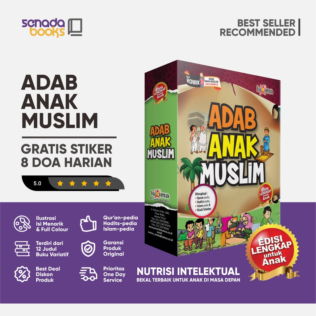 Paket Buku Cerita Anak Islami – Seri Adab Anak Muslim – Usia PAUD TK SD 4 sd. 12 Tahun